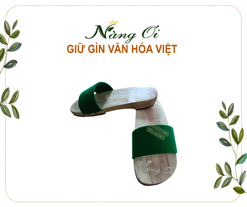 guốc mộc nam nữ cao 3cm làm từ gỗ xoan tự nhiên